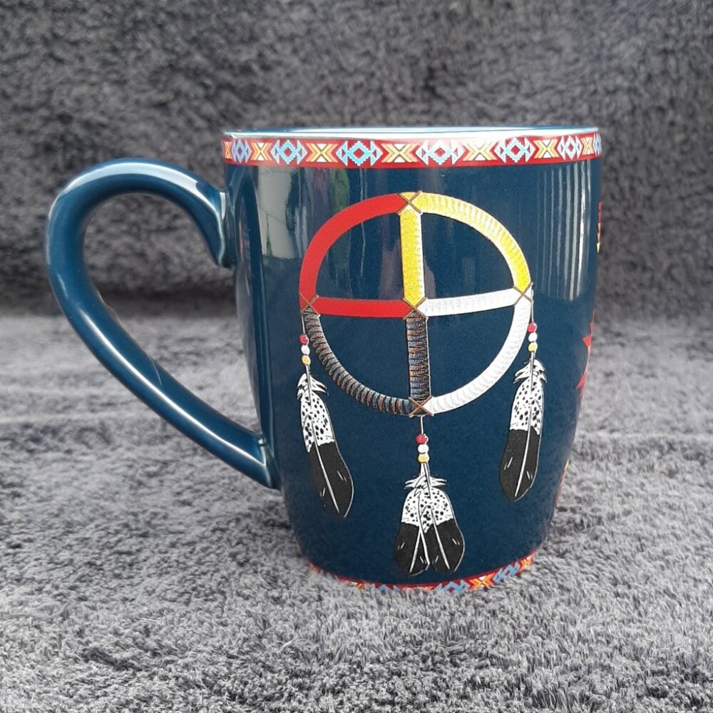 Tribal Medicine Wheel Dream Catcher Coffee Cup 16 oz New in Box